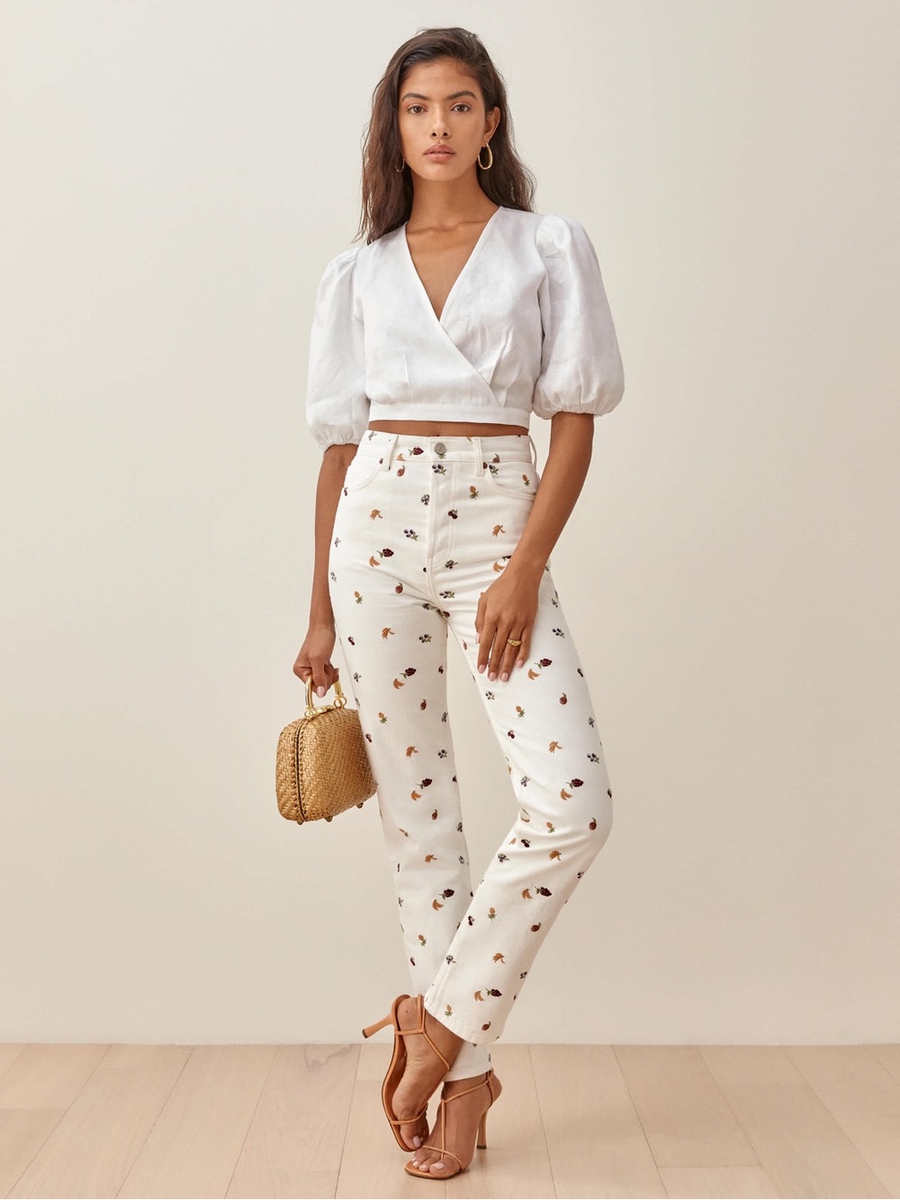 Reformation Cynthia Fruitloops High Rise Straight Jeans